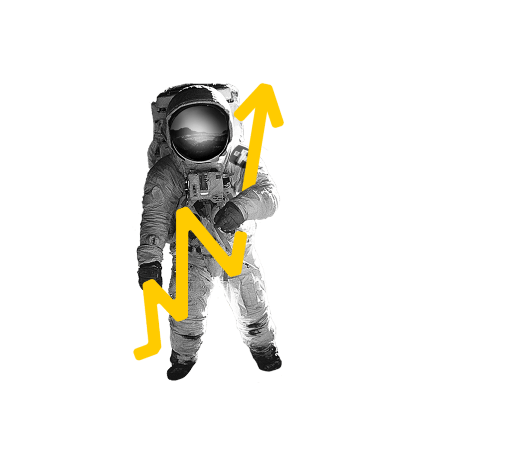 Illustration mit einem Astronauten